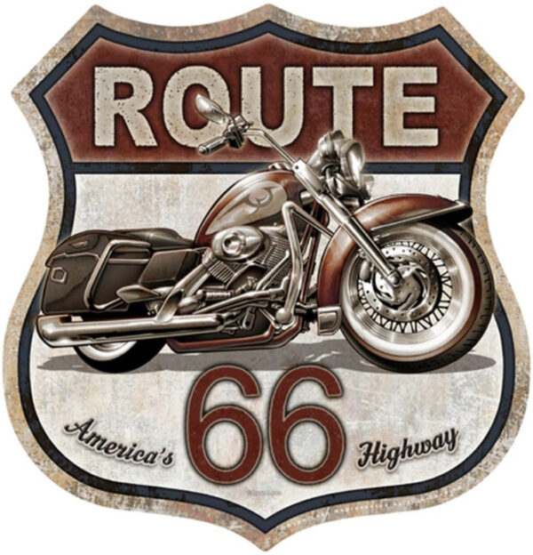 plaque déco américaine murale tole panneau de highway mother road route 66
